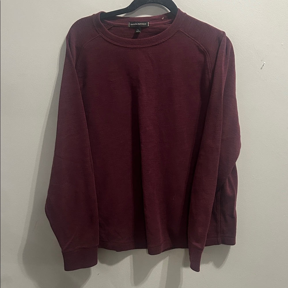 Banana Republic Maroon Crewneck Sweater